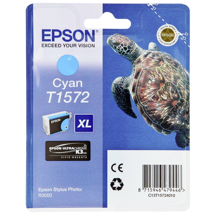Epson Cartouche d'encre Cyan T1572 pour Stylus Photo R3000