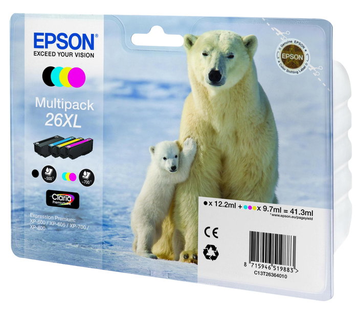 Epson Multipack Claria Premium XL T 2636 BK/C/M/Y Epson Multipack Claria Premium XL T 2636 BK/C/M/Y