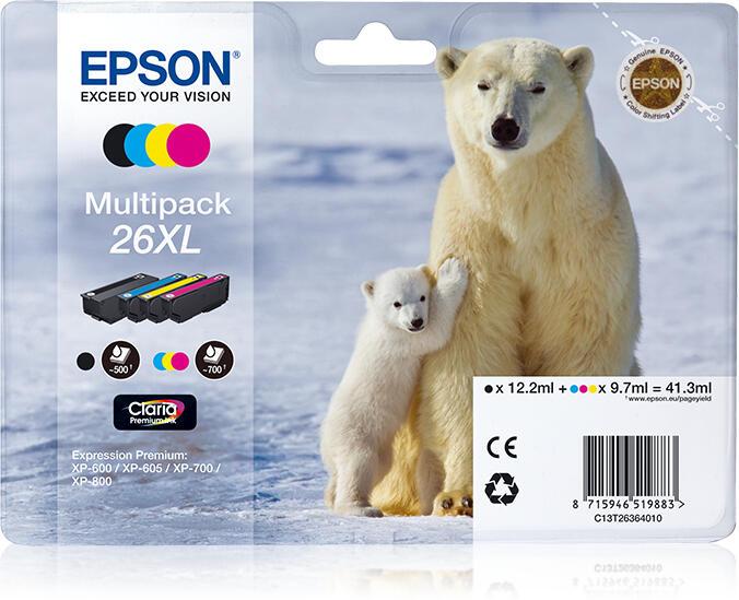 Epson Multipack Claria Premium XL T 2636 BK/C/M/Y Epson Multipack Claria Premium XL T 2636 BK/C/M/Y