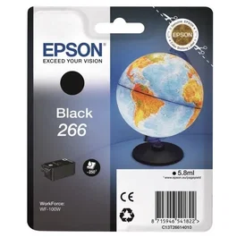 Epson Cartouche d'encre noire C13T26614010 - Série Globe, 6 ml, résistante à l'eau, rendement 250 pages, compatible Epson WorkForce WF-100W