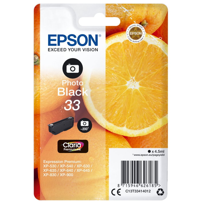 Epson Cartouche Photo Noir Claria Premium 33 T3341