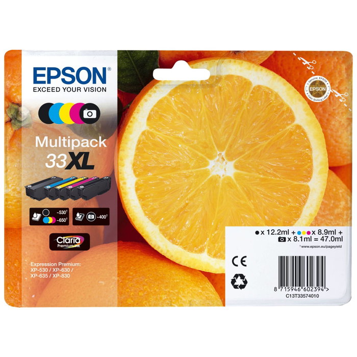 Epson Multipack Claria Premium 33XL 5 couleurs C13T33574011 Epson Multipack Claria Premium 33XL 5 couleurs C13T33574011