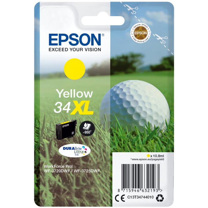 Epson Cartouche d'Encre Jaune C13T34744010 - Encre Jaune Gelb - Compatible Imprimante Epson