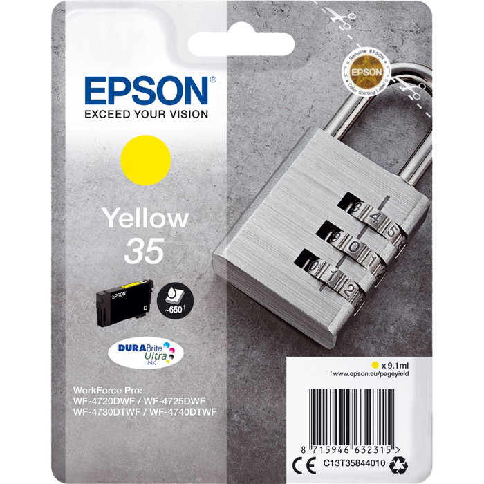 Epson Cartouche d'encre jaune DURABrite Ultra Ink 35 T 3584 Epson Cartouche d'encre jaune DURABrite Ultra Ink 35 T 3584