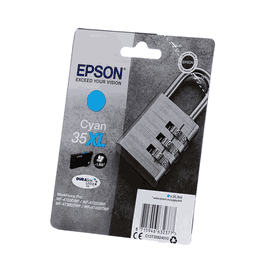 Epson C13T35924010 - Cartouche d'encre cyan 35XL de grande capacité pour imprimante Epson