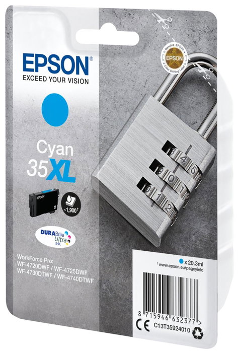 Epson Cartouche d'encre 35XL Cyan DURABrite Ultra C13T35924010