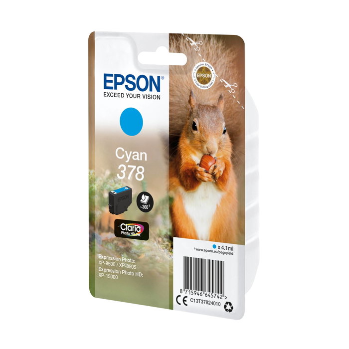 Epson Cartouche d'encre 378 Cyan Claria Photo HD (C13T37824010) Epson Cartouche d'encre 378 Cyan Claria Photo HD (C13T37824010)