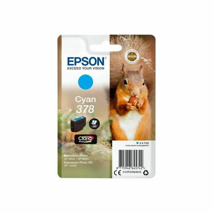 Epson Cartouche d'encre 378 Cyan Claria Photo HD (C13T37824010) Epson Cartouche d'encre 378 Cyan Claria Photo HD (C13T37824010)