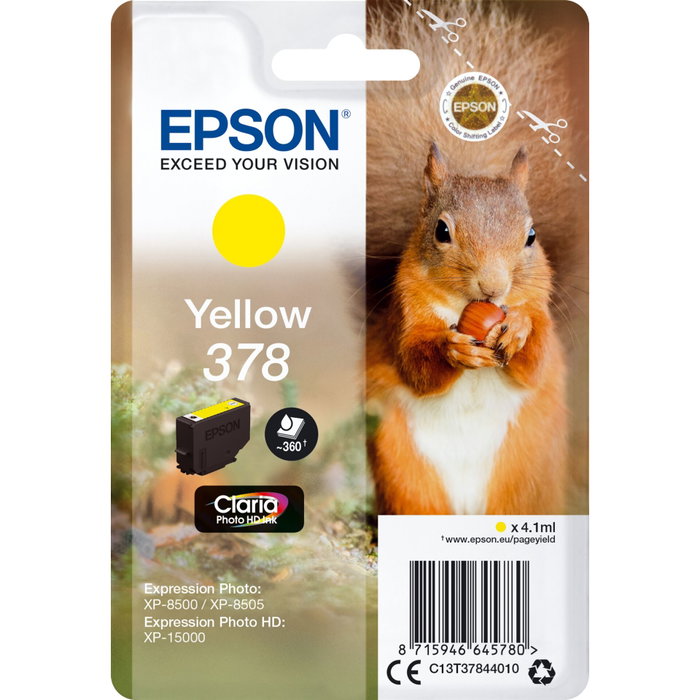 Epson Cartouche d'encre 378 Jaune Claria Photo HD 4,1 ml