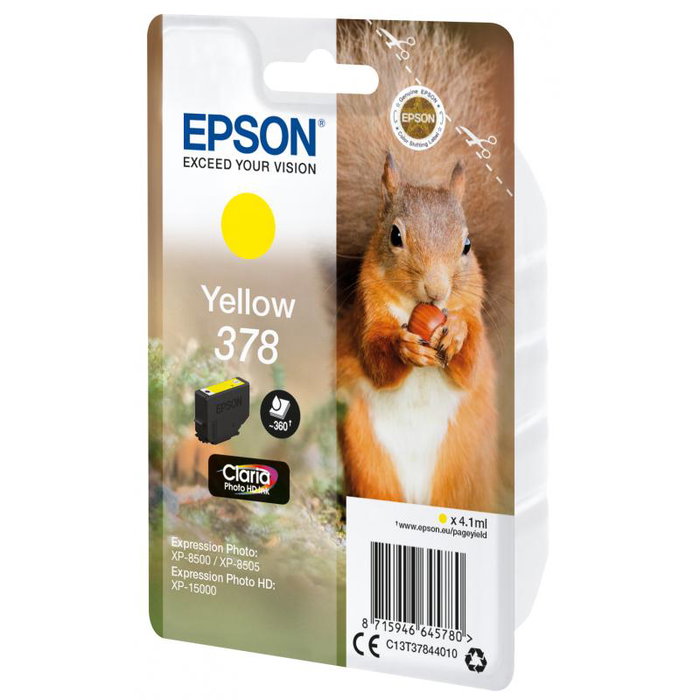 Epson Cartouche d'encre jaune 378 (C13T37844010) pour imprimante Epson