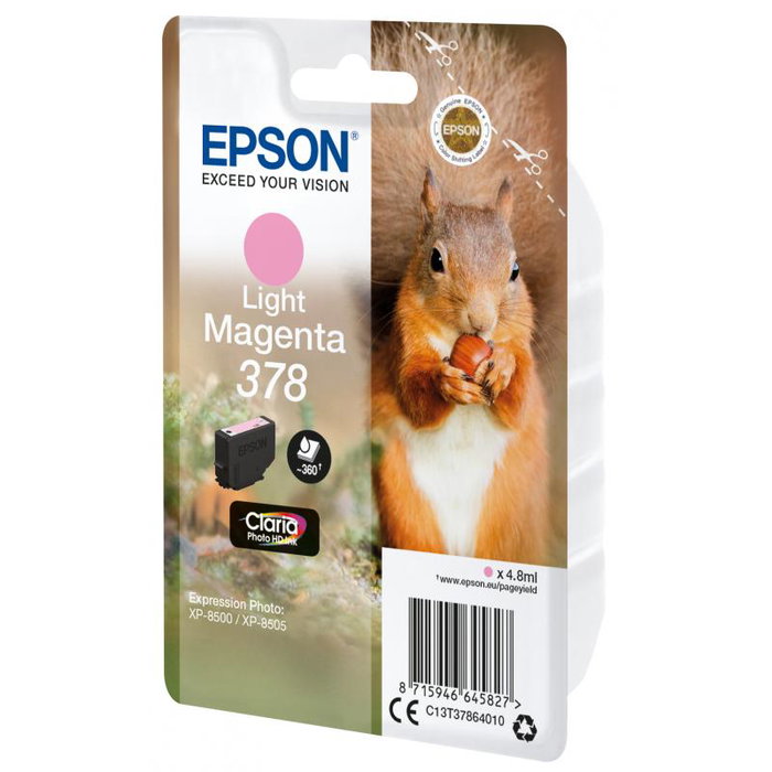 Epson Cartouche d'encre C13T37864010 378 Magenta Clair - Compatible pour imprimantes Epson