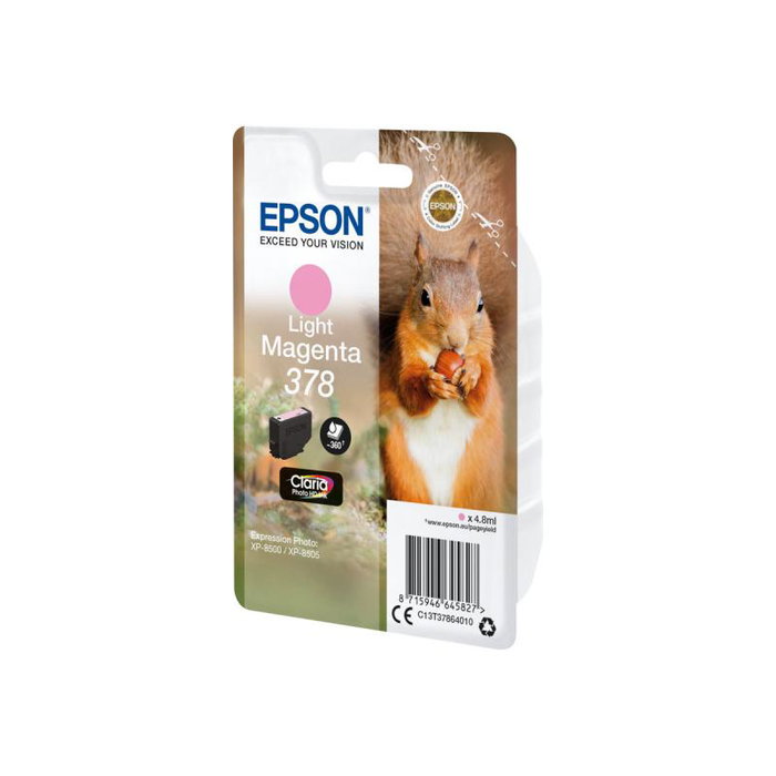 Epson Cartouche d'encre C13T37864010 378 Magenta Clair - Compatible pour imprimantes Epson