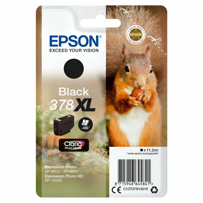 Epson Cartouche d'encre 378XL Claria Photo HD Noir C13T37914010 Singlepack