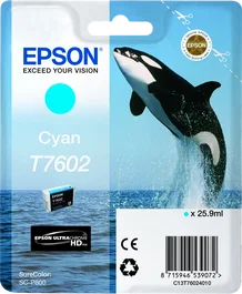 Epson T7602 Cartouche d'encre Cyan C13T76024010 UltraChrome HD - 2200 pages