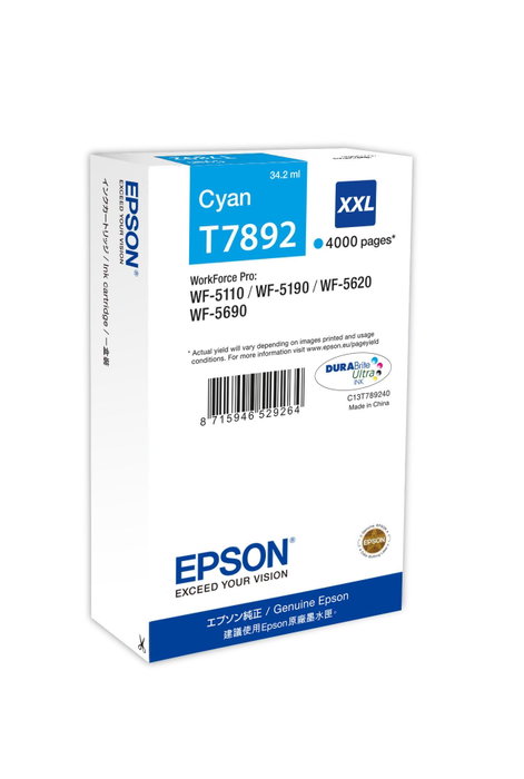 Epson DURABrite Ultra T7892 Cyan XXL