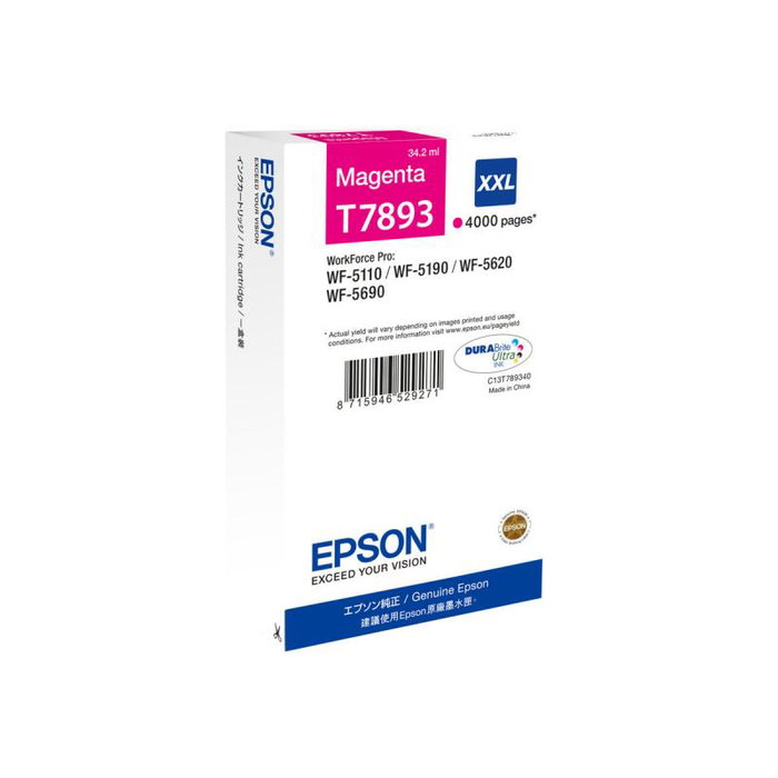 Epson C13T789340 Cartouche d'encre magenta haute capacité pour imprimante