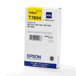 Epson T7894XXL Cartouche d'encre jaune XXL - C13T789440 - Haute capacité pour imprimantes compatibles
