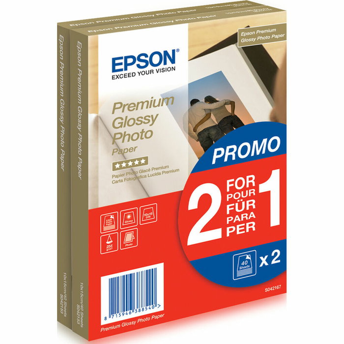 Papier Photo Glacé Epson 235B904 80 Volets (1 Unité) Papier Photo Glacé Epson 235B904 80 Volets (1 Unité)
