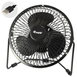 Equip Ventilateur USB 6 Pouces Noir Silencieux, Bureau – Rafraîchissement PC Portable