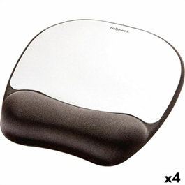 Fellowes Tapis de Souris avec Repose-poignet Argenté Noir Tissu Foam 4 Unités (23 x 19,6 x 2 cm)성화