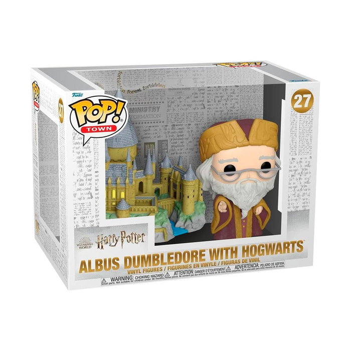 Funko Pop! Dumbledore avec le château de Hogwarts - Figurine vinile Harry Potter - Réf. 57369 - Version multilingue (Anglais, Français, Allemand, Italien, Portugais, Espagnol)