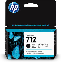 HP Cartouche d'encre DesignJet 712 noir, 38 ml