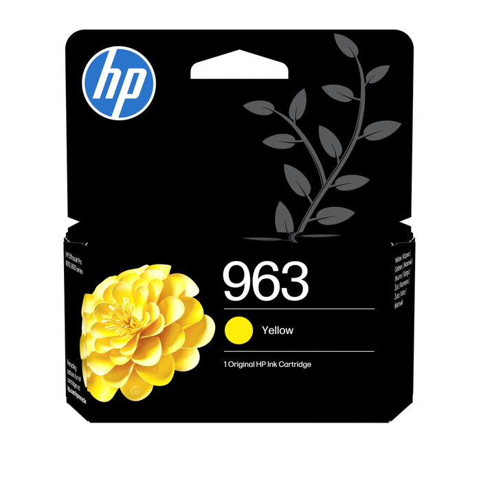 HP 963 Cartouche d'encre jaune authentique (3JA25AE) la couleur jaune, 1 pièce HP 963 Cartouche d'encre jaune authentique (3JA25AE) la couleur jaune, 1 pièce