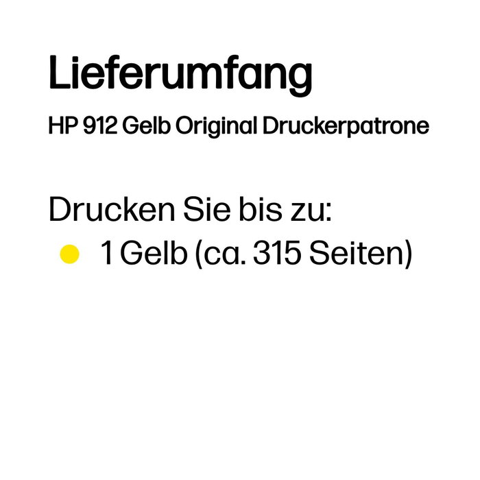 HP 912 Cartouche d'encre jaune 3YL79AE