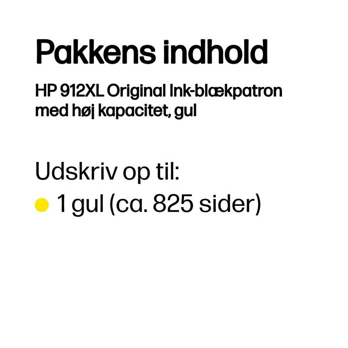 HP 912XL Cartouche d'encre jaune authentique - Grande capacité haut rendement - Compatible OfficeJet 8010e, 8012, 8014, 8015, OfficeJet Pro 8020, 8022, 8023, 8024, 8025