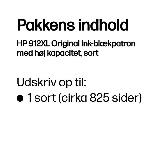 HP Cartouche d'encre noire 912XL grande capacité (~825 pages) pour OfficeJet 8010e/8012/8014/8015 et OfficeJet Pro 8020e/8022/8023/8024/8025