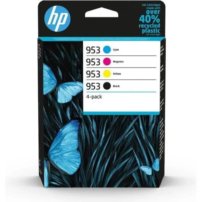 HP Multipack de 4 Cartouches d'Encre 953 (Noir, Cyan, Magenta, Jaune) HP Multipack de 4 Cartouches d'Encre 953 (Noir, Cyan, Magenta, Jaune)