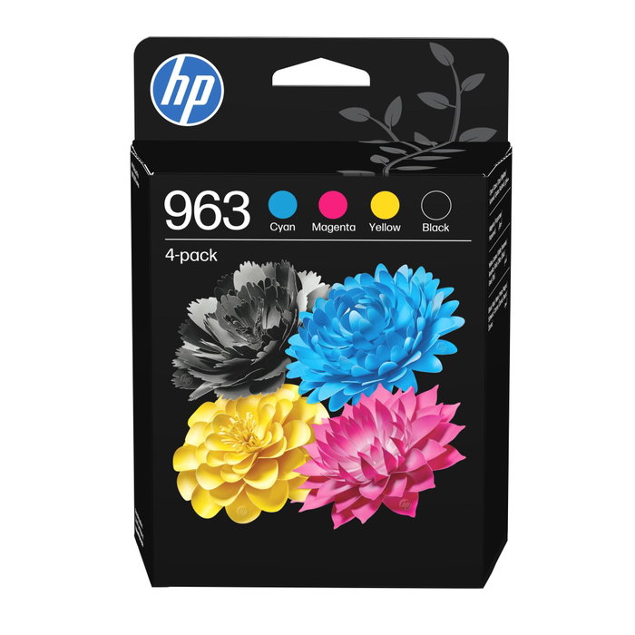 HP 963 Pack de 4 cartouches d'encre originales (Noir, Cyan, Magenta, Jaune) 6ZC70AE HP 963 Pack de 4 cartouches d'encre originales (Noir, Cyan, Magenta, Jaune) 6ZC70AE