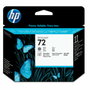 HP Cabezal d'impression 72 C9380A Noir/Gris