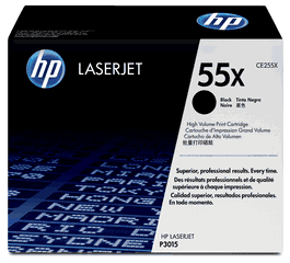 HP Toner CE255X/55X Noir XL pour imprimante LaserJet - Cartouche d'encre noire haut rendement