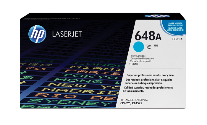 HP Cartouche de toner 648A Cyan (CE261A) original LaserJet