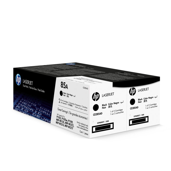 HP Pack de 2 cartouches de toner 85A noir CE285AD