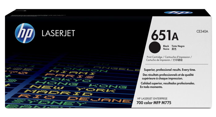 HP Cartouche de toner 651A CE340A Noir HP Cartouche de toner 651A CE340A Noir