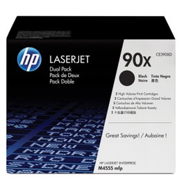 HP Toner 90X Pack de 2 Noir CE390XD - 48 000 pages - Compatible HP LaserJet Enterprise M4555 M602 M603