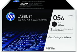 HP Pack de 2 Toner Original CE505A 05A Noir pour LaserJet P2035 P2055D
