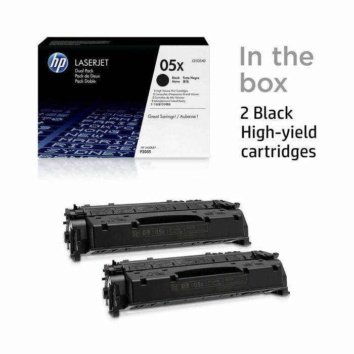 HP Toner Noir 05XD / CE505XD - Double pack (2 cartouches) HP Toner Noir 05XD / CE505XD - Double pack (2 cartouches)