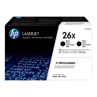 HP Pack de 2 cartouches de toner LaserJet 26X CF226XD Noir haute capacité