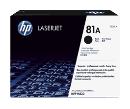 HP Cartouche de toner noir 81A / CF281A pour imprimante laser