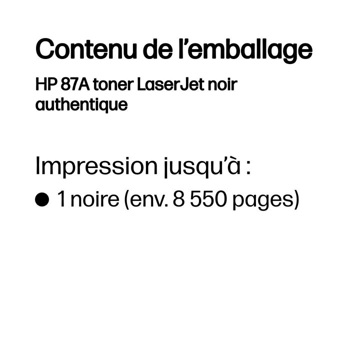 HP 87A CF287A Cartouche de toner Noir