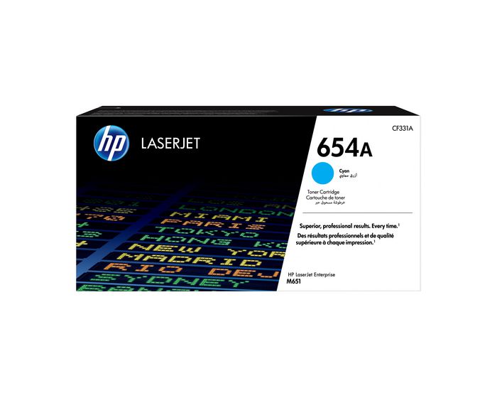 HP Cartouche de toner cyan authentique LaserJet 654A - Technologie ColorSphere pour impressions professionnelles HP Cartouche de toner cyan authentique LaserJet 654A - Technologie ColorSphere pour impressions professionnelles