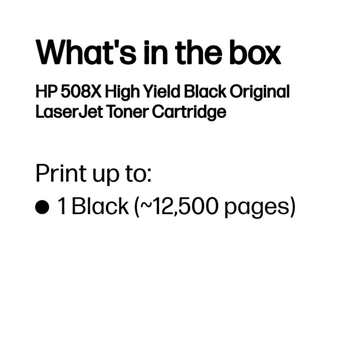 HP 508X CF360X Noir Cartouche de Toner Haute Capacité HP 508X CF360X Noir Cartouche de Toner Haute Capacité