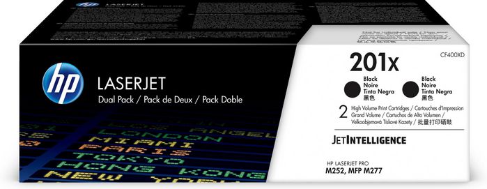 HP Pack de 2 cartouches de toner LaserJet 201X CF400XD noir haute capacité
