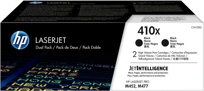 HP Toner CF410X / CF410XD Noir XL Double Pack HP Toner CF410X / CF410XD Noir XL Double Pack