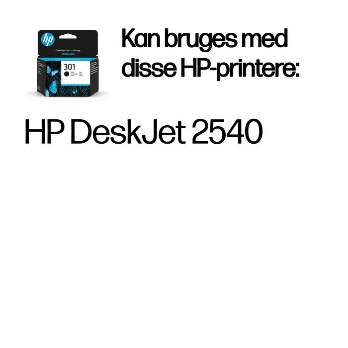 HP Cartouche d'encre authentique 301 Noir - Haute qualité d'impression fiable pour usage domestique et professionnel