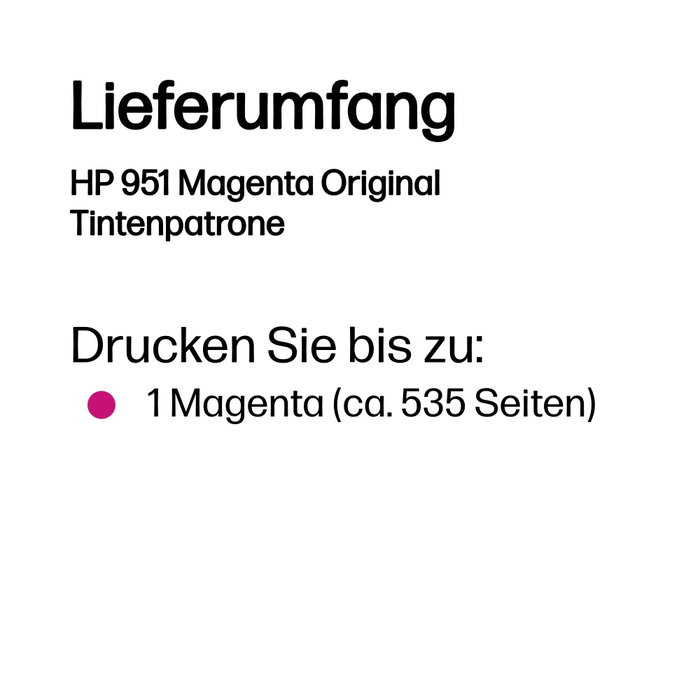 HP Cartouche d'encre 951 Magenta (CN051AE) Authentique