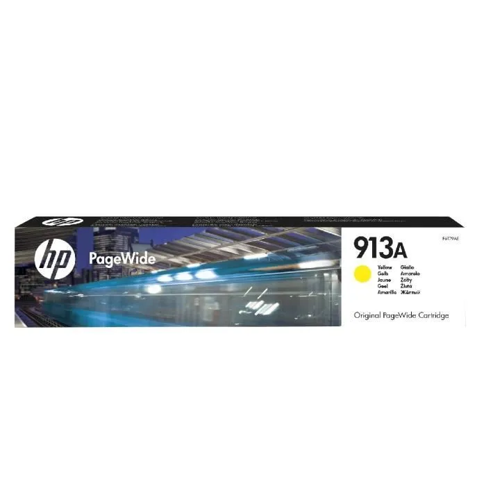 HP - Cartouche d'encre PageWide authentique Jaune - 913A (F6T79AE) - Rendement jusqu'à 3000 pages - Compatible HP PageWide 377, 452, 477 HP - Cartouche d'encre PageWide authentique Jaune - 913A (F6T79AE) - Rendement jusqu'à 3000 pages - Compatible HP PageWide 377, 452, 477